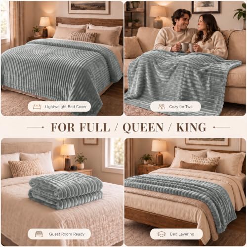 Grey King Size Blanket for Bed (Grey / King (108" x 90"))