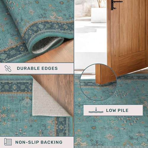 Boho 2'6"x10' Wide Hallway Runner Rugs (2'6" x 10' (Runner) / Emerald Teal)