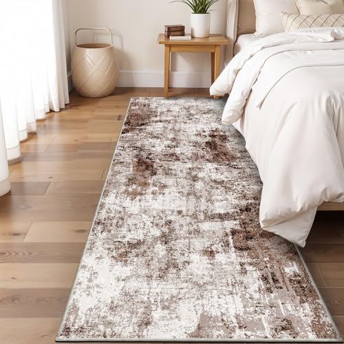 2x8 Washable Runner Rugs for Hallway (Brown/Khaki/White / 2' x 8' (Runner))