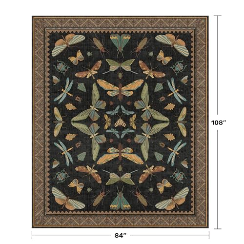 Black Washable 7x9 Large Area Rugs for Living Room (7' x 9' (Rectangular) / Black / Multi)