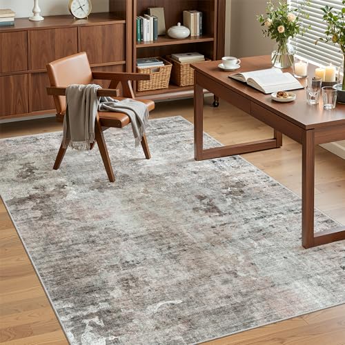 Abstract 3x5 Rugs (Pink/Grey / 3' x 5' (Rectangular))