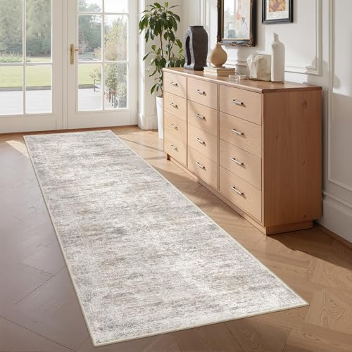 2x6 Runner Rug Non Slip (Brown/Grey/Ivory / 2' x 6' (Runner))
