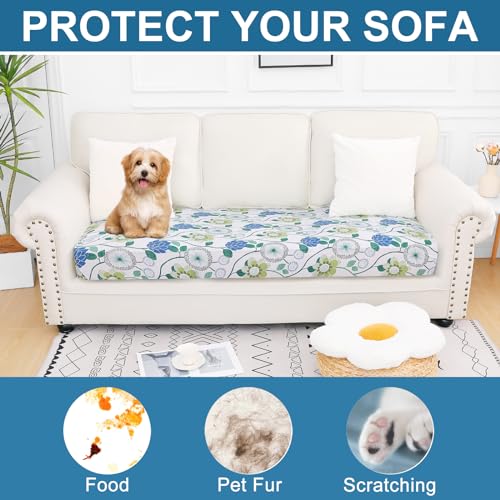 Printed Couch Cushion Covers (Light Green / Seat Large)