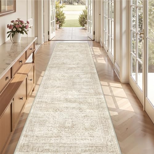 3x12 Runner Rug Non Slip (Beige/Ivory / 3' x 12' (Runner))