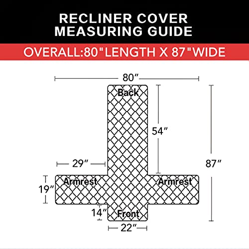 Reversible Couch Cover (Wine/Beige / Medium Recliner)