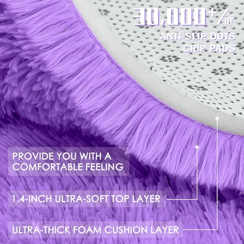 8x10 Machine Washable Large Area Rugs for Living Room (8x10 Ft / Purple)