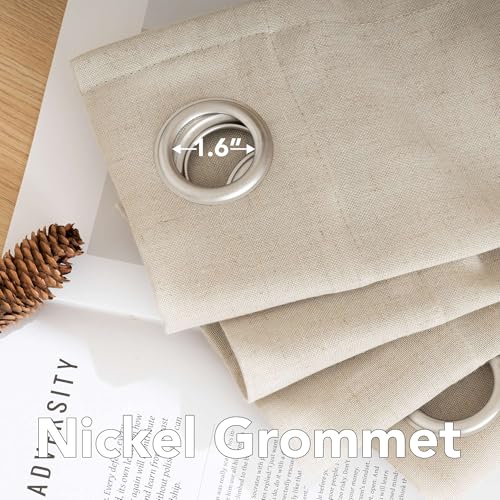 Luxurious Natural Linen Curtains (52"W x 63"L (Pack of 2) / Angora)
