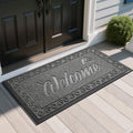 Welcome Mat Heavy Duty Sturdy Door Mats for Home Entrance Outdoor Indoor (Grey / 47x24 Inch)