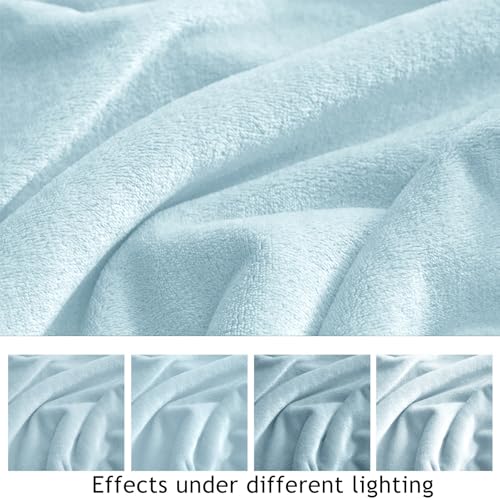 Fleece Blanket Mist Blue Lightweight Super Soft Cozy Fuzzy Bed Blankets Microfiber Factory Shop (Mist Blue / Throw(50"x60"))