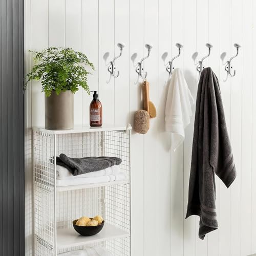5 Pack Zinc Alloy Polished Chrome Coat Hooks Modern (Polished Chrome)