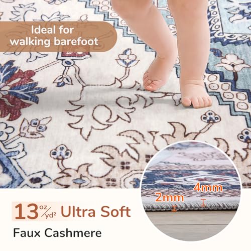 Soft Area Rugs 2x8 (2' x 8' (Runner) / Blue & Red)