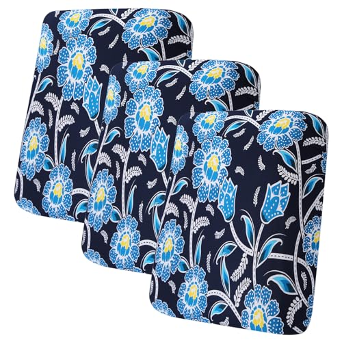 Printed Couch Cushion Covers (Dark Blue / Seat Cover 3 Pack)