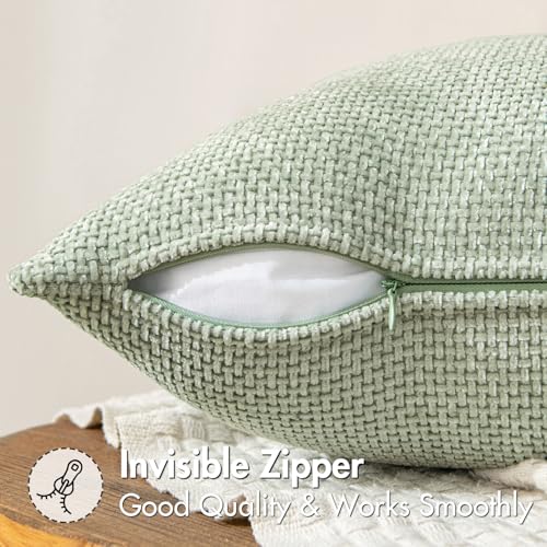 Decorative Couch Throw Pillow Covers 20x20 Inch Light Green 2 Pack (20" x 20" (Pack of 2) / Light Green)