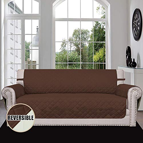 Reversible Couch Cover (Coffee/Ivory / X-Large Sofa)