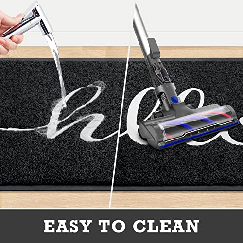 Black Door Mat Welcome Mats Outdoor Indoor Doormat for Entryway Floor Mat (Black Hello / 2' x 3' (Rectangular))
