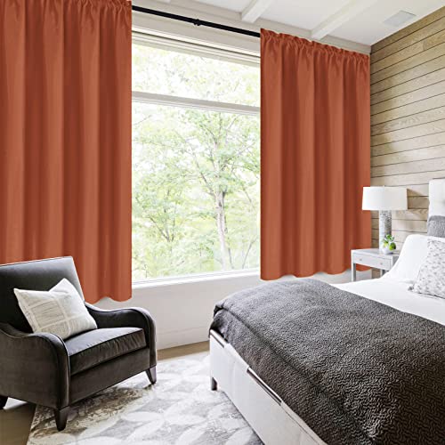 Blackout Curtains for Bedroom Living Room 42 x 63 Inch Long 2 Panels (Burnt Ochre / 42"W x 63"L (Pack of 2))