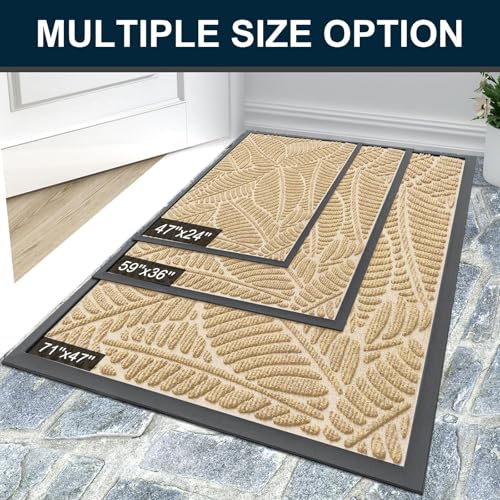Waterproof Front Doormat (Beige / 47" X 23")