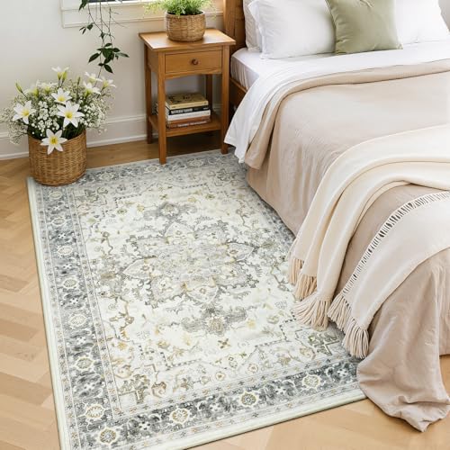 3x5 Taupe Grey Rugs for Bedroom Living Room (Sunflower Grey/Taupe / 3' x 5' (Rectangular))