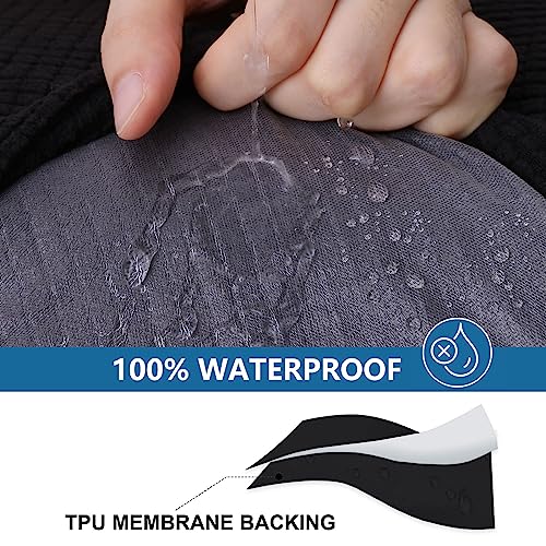 Waterproof Couch Cushion Covers for Pets (Black / 1 Chaise+3 Seater)