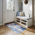 Washable 2'x4' Abstract Area Rug for Living Room Blue Gray (Blue/Gray / 2' x 4' (Rectangular))