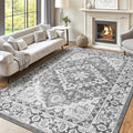 6x9 Area Rugs for Living Room Bedroom (Floral Grey / 6' x 9' (Rectangular))