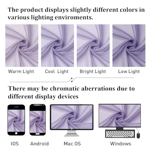 Light Purple Sheer Curtains 84 Inches Long 2 Panels (Lavender / 40"W x 84"L (Pack of 2))