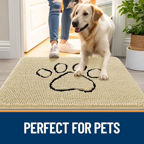 Dog Door Mat for Muddy Paws 30x20 (Sand / 30" X 20")