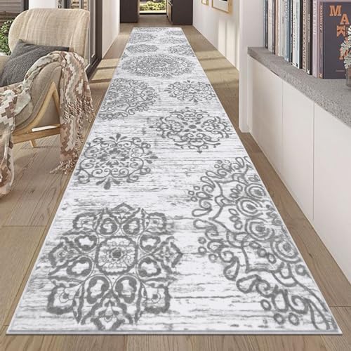 HEBE Hallway Runner Rug 2'8''x14' (Grey / 2'8" x 14' (Rectangular))
