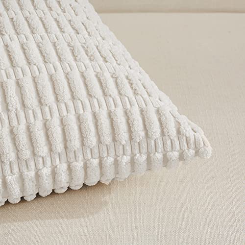 4 Packs Decorative Throw Pillow Covers for Living Room Couch Bed (14" x 14" (Pack of 4) / White)