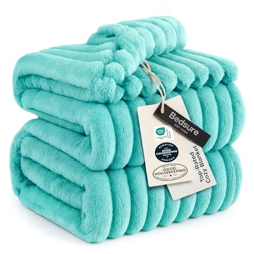 Soft King Size Blankets for Bed Blue Fog 108"x90" (Blue Fog / King)