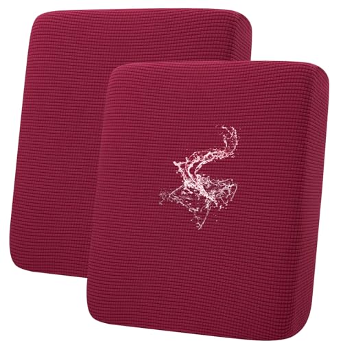 Waterproof Couch Cushion Covers for Pets (Wine Red / 2PCS)