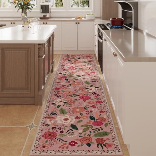 Runner Rug 2x10 Washable (Pink / 2' x 10' (Rectangular))
