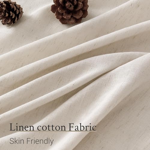 108 Inch Pinch Pleated Linen Curtains 1 Panels (Oatmeal / 60"W x 108"L (Pack of 1))
