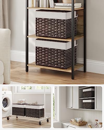 Woven Storage Basket with Lid (35 L / Brown)