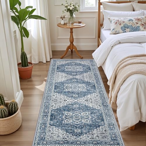 Hallway Runner Rug (Blue / 2'6" x 8' (Runner))