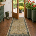 Washable 3x6 Large Mudroom Area Rug (3' x 6' (Rectangular) / Rustic Brown / Charcoal Olive)