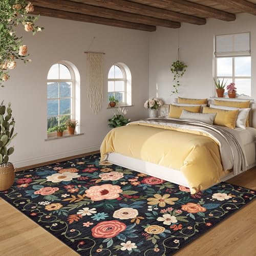 5x7 Area Rugs (Black / 5' x 7' (Rectangular))