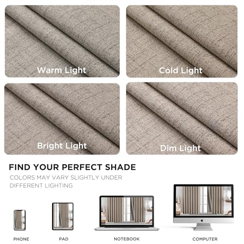 Blackout Curtains for Bedroom (Linen / 37"W x 84"L (Pack of 2))