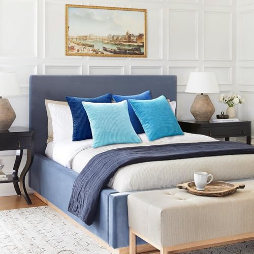 Decorative Throw Pillow Covers Cushion Cases (Lightblue / 22" x 22" (Pack of 4))