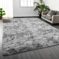Large Shag Area Rugs 9 x 12 for Living Room Bedroom (Tie-dyed Light Grey / 9' x 12' (Rectangular))