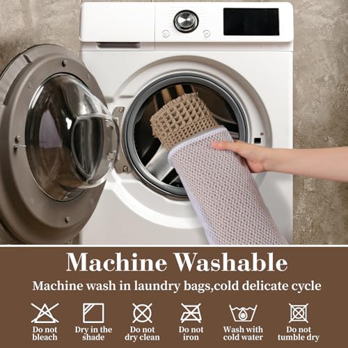 Waffle Bath Mat for Bathroom (Brown / 17" X 24")