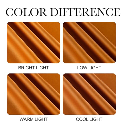 Room Darkening Cafe Satin Curtains for Small Windows (Orange / 42"W x 63"L (Pack of 2))