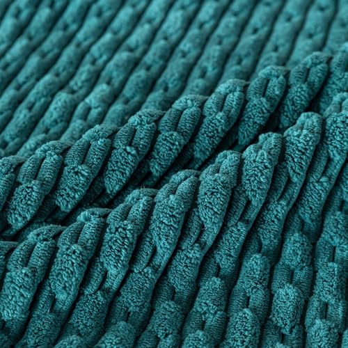 Set of 4 Teal Decorative Throw Pillow Covers 18x18 Inch Corduroy Pillow Covers for Bed Couch Sofa Living Room Soft Square Cushion Cases (Teal / 18" x 18" (Pack of 4))