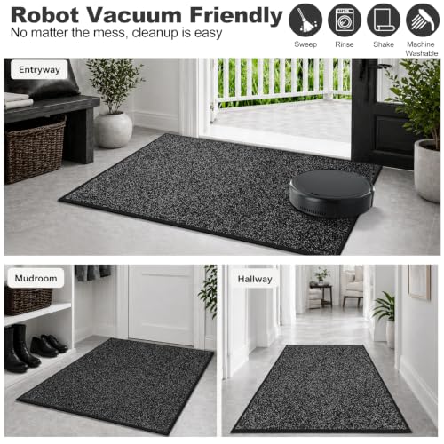 Super Absorbent Front Door Mat (Anthracite Black / 3' x 4' (Rectangular))