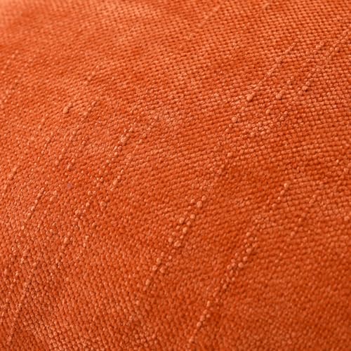 Set of 4 Soft Textured Decorative Throw Pillow Covers 24x24 Inch Cozy Farmhouse Cushion Cover Square Accent Pillow Cases for Bed Couch Sofa Living Room (Burnt Orange / 24" x 24" (Pack of 4))