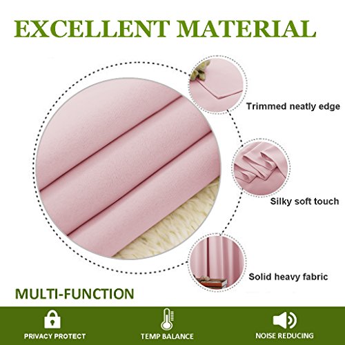 Blackout Draperies Curtains for Girls Room (Baby Pink / 42"W x 54"L (Pack of 2))