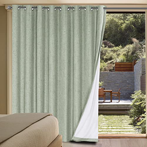 100% Blackout Linen Curtains 96" L Sage Grommet (Sage / 100"W x 96"L (Pack of 1))