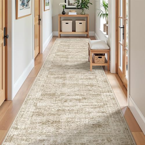 2'6 x 10' Runner Rug Non Slip (Brown/Ivory / 2'6" x 10' (Runner))