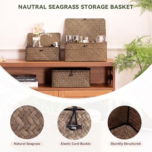 Small Wicker Basket with Lid (S-Coffee)