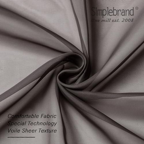 Chocolate Short Sheer Curtains 45 Inch Length for Small Windows (Chocolate / 42"W x 45"L (Pack of 2))